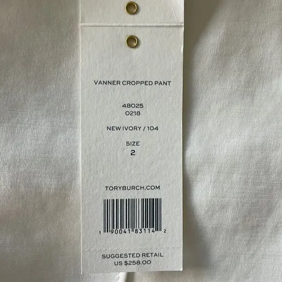 Tory Burch Vanner Cropped pants size 2 - Picture 7 of 9